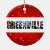 Greenville South Carolina Fotos Weihnachten Keramik Ornament (Hinten)