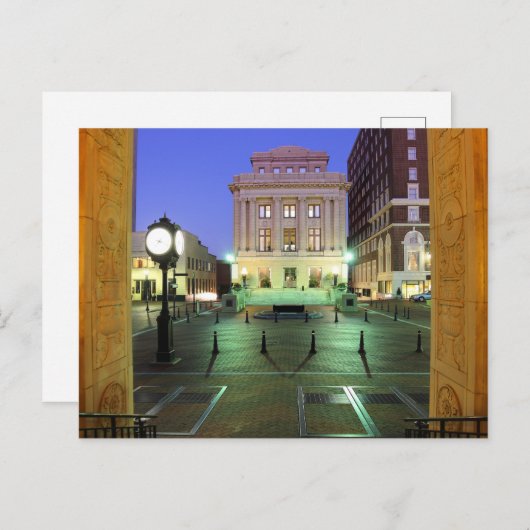Greenville, South Carolina, Innenstadt bei Nacht Postkarte (Vorne/Hinten)