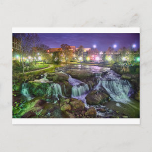 Greenville South Carolina Innenstadt Nacht Postkarte