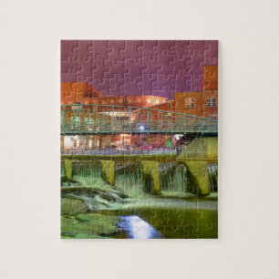 Greenville South Carolina Innenstadt Nacht Puzzle