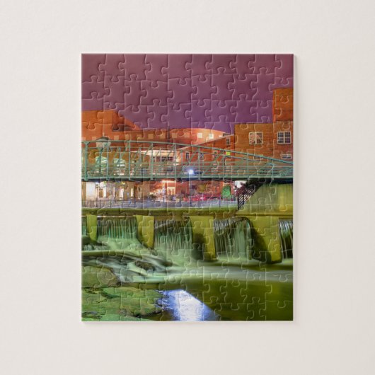 Greenville South Carolina Innenstadt Nacht Puzzle (Vertikal)