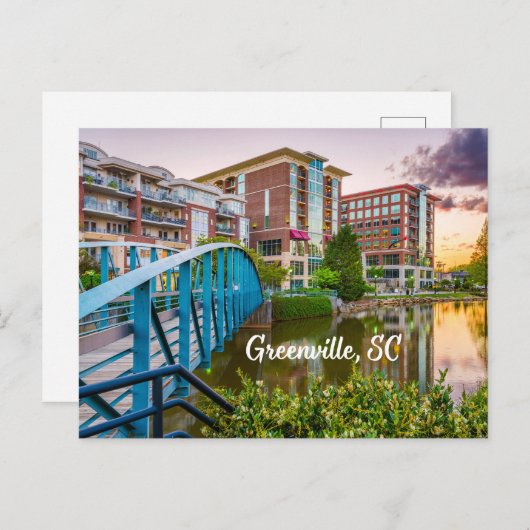 Greenville, South Carolina Reedy River Downtown Postkarte (Vorne/Hinten)