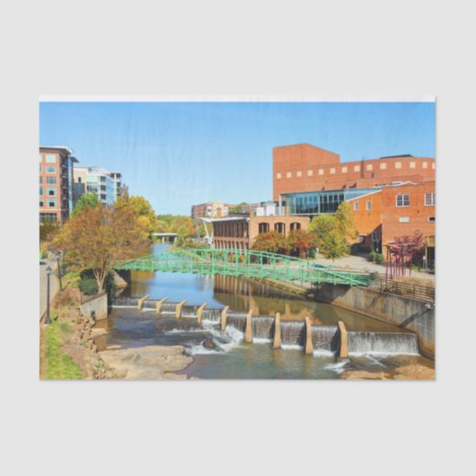 Greenville, South Carolina Reedy River Seidenpapier (Vorderseite)