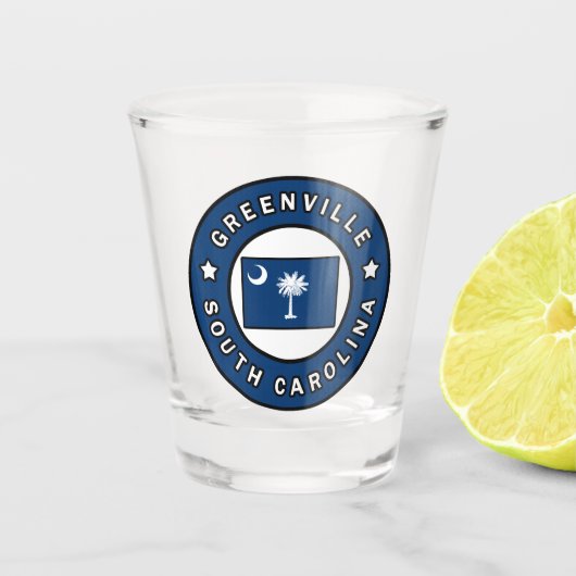 Greenville South Carolina Schnapsglas (Vorderseite)