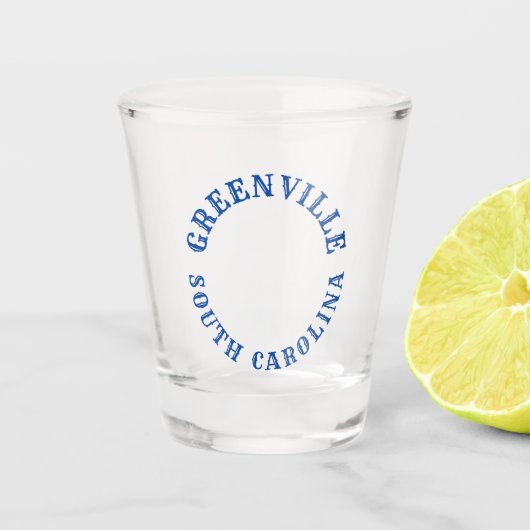 Greenville, South Carolina Schnapsglas (Vorderseite)