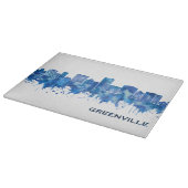 Greenville South Carolina Skyline Blue Schneidebrett (Ecke)