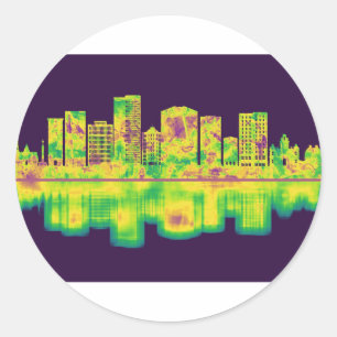 Greenville South Carolina Skyline Runder Aufkleber