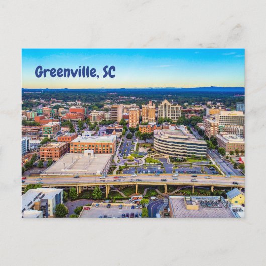 Greenville, South Carolina Sommer Downtown View Postkarte (Vorderseite)