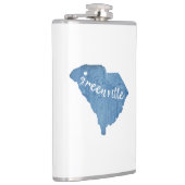 Greenville South Carolina Wood Grain Flachmann (Rechts)