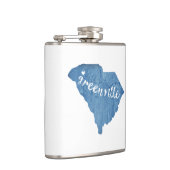 Greenville South Carolina Wood Grain Flachmann (Rechts)