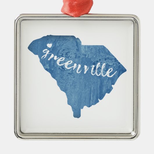 Greenville South Carolina Wood Grain Ornament Aus Metall (Vorne)