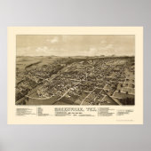 Greenville, TX Panorama Karte - 1886 Poster (Vorne)