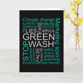 Greenwash-Fake lügt Täuschung Karte (Gelbe Blume)