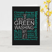 Greenwash-Fake lügt Täuschung Karte (Gelbe Blume)