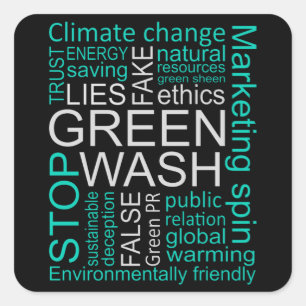 Greenwash-Fake lügt Täuschung Quadratischer Aufkleber
