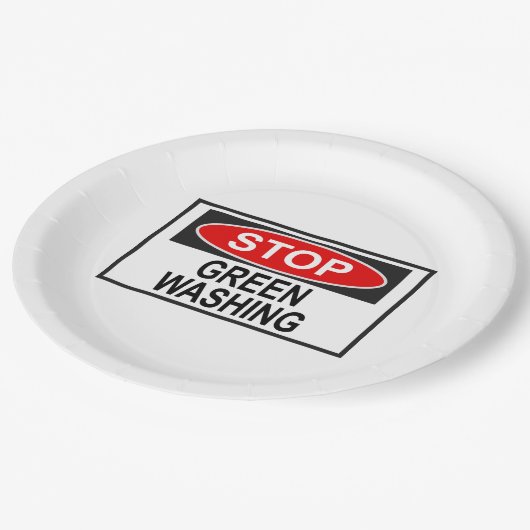 Greenwash-Zeichen beenden (1) Pappteller (Schrägansicht)