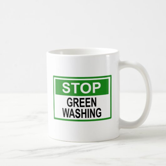 Greenwash-Zeichen beenden Kaffeetasse (Rechts)