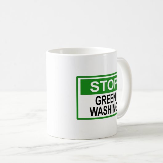 Greenwash-Zeichen beenden Kaffeetasse (VorderseiteRechts)