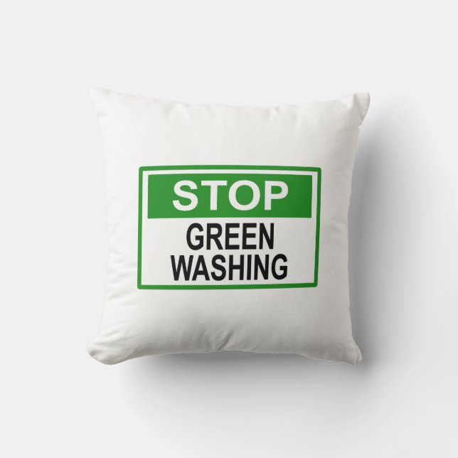 Greenwash-Zeichen beenden Kissen (Vorderseite)