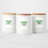 Greenwash-Zeichen beenden Lebensmitteletikett (Flaschen)