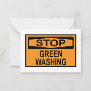 Greenwash-Zeichen beenden Mitteilungskarte
