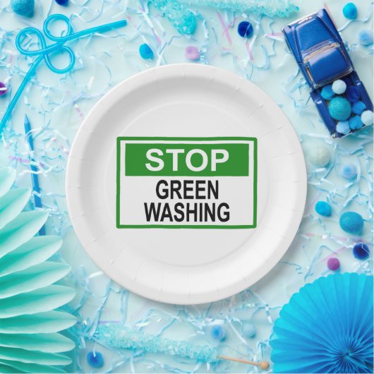 Greenwash-Zeichen beenden Pappteller (Party)