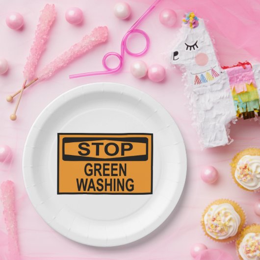 Greenwash-Zeichen beenden Pappteller (Party)