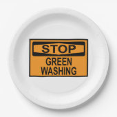 Greenwash-Zeichen beenden Pappteller (Vorderseite)