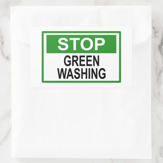 Greenwash-Zeichen beenden Rechteckiger Aufkleber (Tasche)