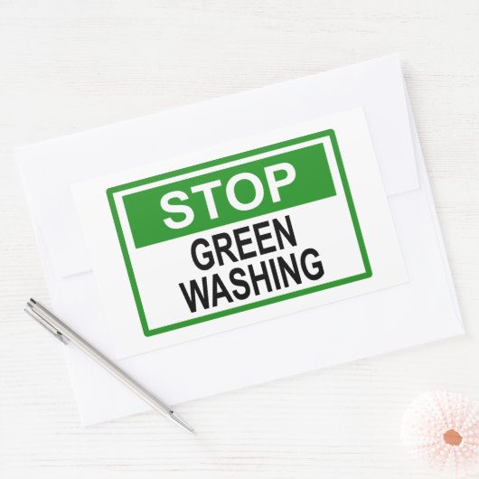 Greenwash-Zeichen beenden Rechteckiger Aufkleber (Umschlag)