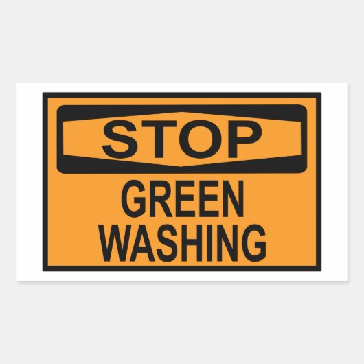 Greenwash-Zeichen beenden Rechteckiger Aufkleber (Vorderseite)
