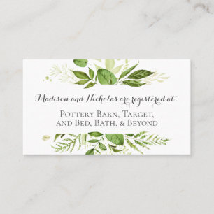 GreenWedding Register-Einsatz kardiert rustikales Visitenkarte