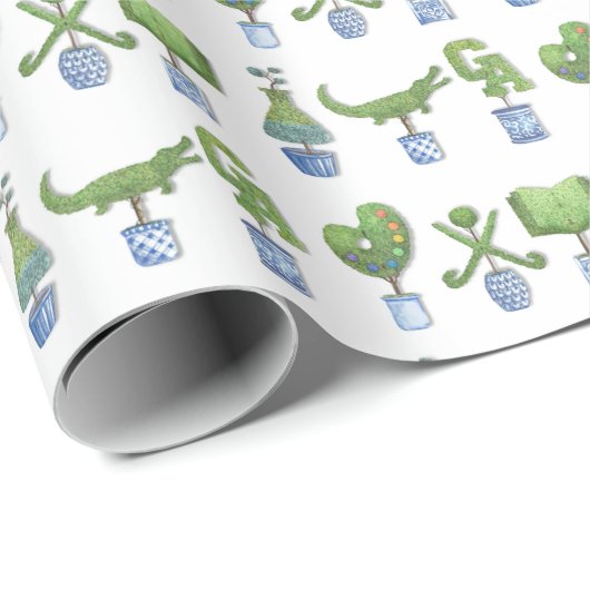 Greenwich Academy Topiary  Geschenkpapier (Rolleneckpunkt)