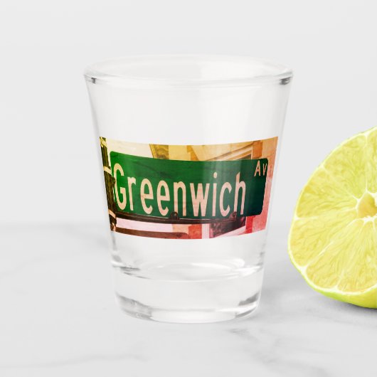 Greenwich Ave, Greenwich, CT Schnapsglas (Vorderseite)