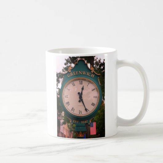 Greenwich Avenue Post Clock, Greenwich, CT Kaffeetasse (Rechts)