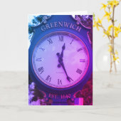 Greenwich Avenue Post Clock, Greenwich, CT Karte (Gelbe Blume)