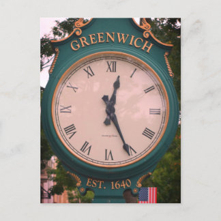 Greenwich Avenue Post Clock, Greenwich, CT Postkarte