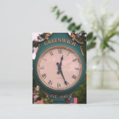 Greenwich Avenue Post Clock, Greenwich, CT Postkarte (Stehend Vorderseite)