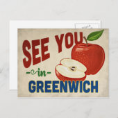 Greenwich Connecticut Apple - Vintage Reise Postkarte (Vorne/Hinten)