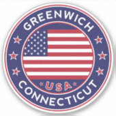 Greenwich Connecticut Aufkleber (Vorderseite)