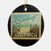 Greenwich Connecticut Beach Vintage Travel Keramik Ornament (Links)