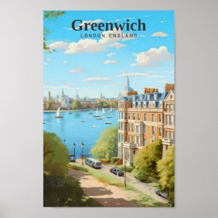 Greenwich London England Art Vintage Travel Poster