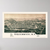 Greenwich, NY Panoramic Map - 1885 Poster (Vorne)