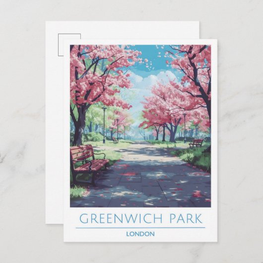 Greenwich Park London England Travel Postkarte (Vorne/Hinten)