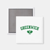 Greenwich Pickleball Grün Magnet (Vorderseite/Rückseite)