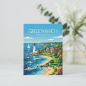 Greenwich USA Postkarte (Stehend Vorderseite)