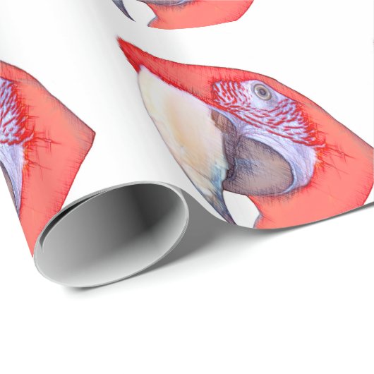 Greenwing Macaw-Papagei Geschenkpapier (Rolleneckpunkt)