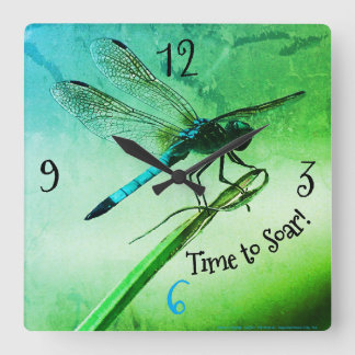 "Greenwood Dragonfly"-Design Quadratische Wanduhr