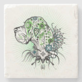 Greeny Great Dane Steinuntersetzer (Vorderseite)