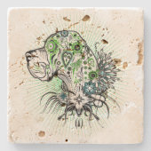 Greeny Great Dane Steinuntersetzer (Vorderseite)